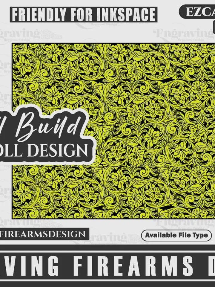 Tooled laser Pattern,laser cut,laserengraving,Scrollwork,Pistol slide BAROQUE Pattern,Gun stipple filigree,design for ezcad,digital ornament