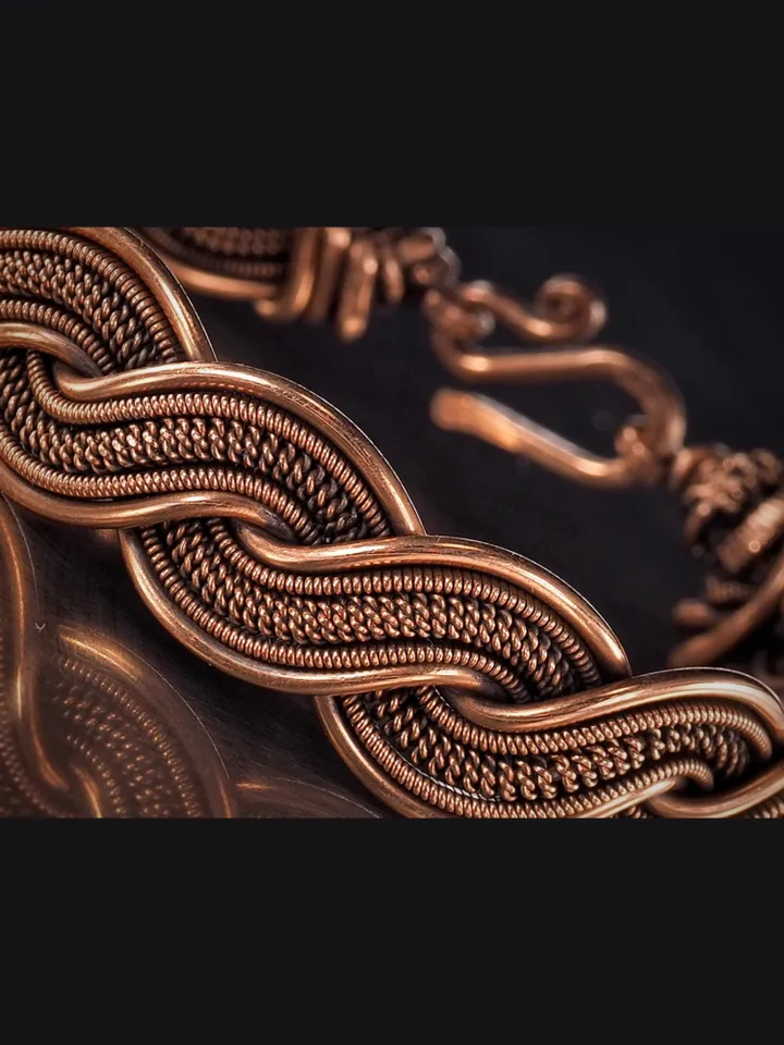 Wire wrapped copper bracelet for woman Antique style copper jewelry WireWrapArt