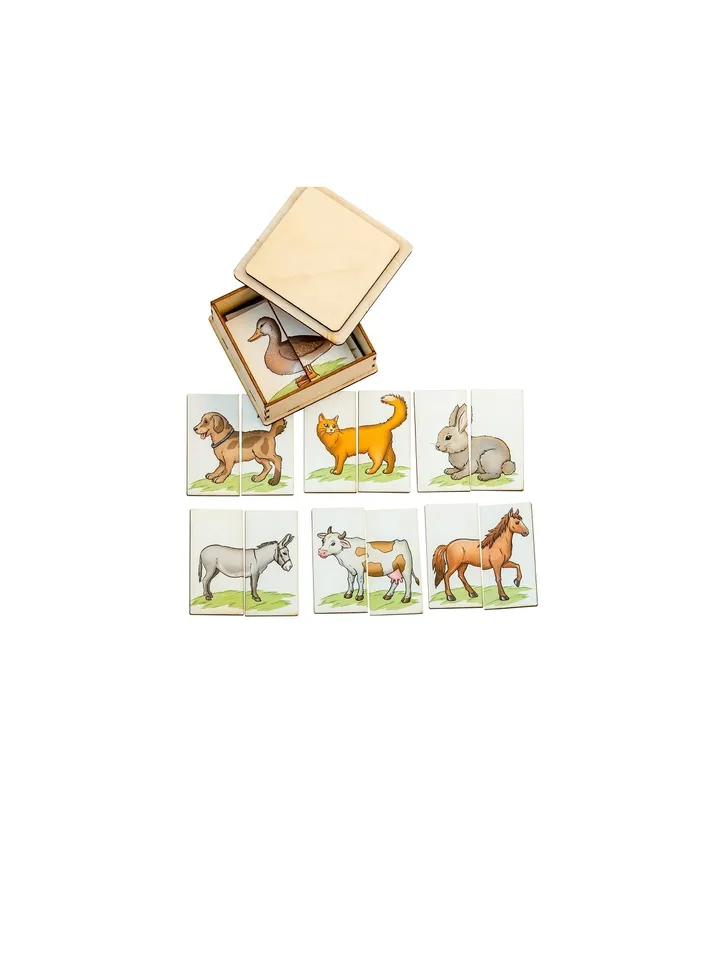 Montessori Puzzle - farm animals, Wooden toddler Toys Age 1 2 3 year