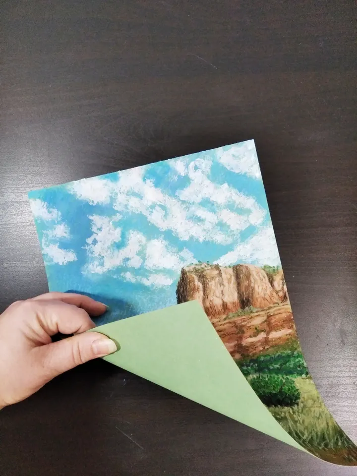 Arizona Mountain Landscape Pastel painting on paper