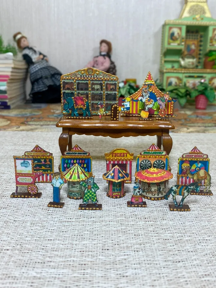 Tutorial.Circus set of miniature figures. Dollhouse miniature. Accessories for the doll. 1:12.