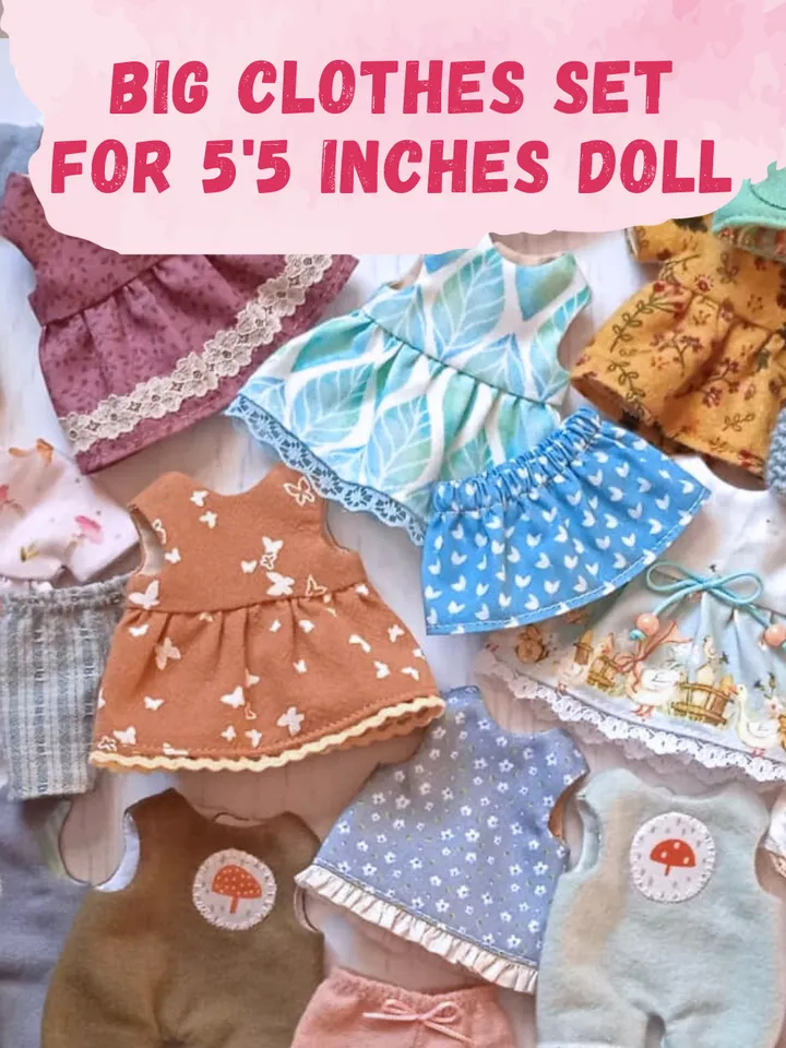 Big Wardrobe Bundle for 5,5 inches dolls and bunnies. Instant Download Sewing Pattern