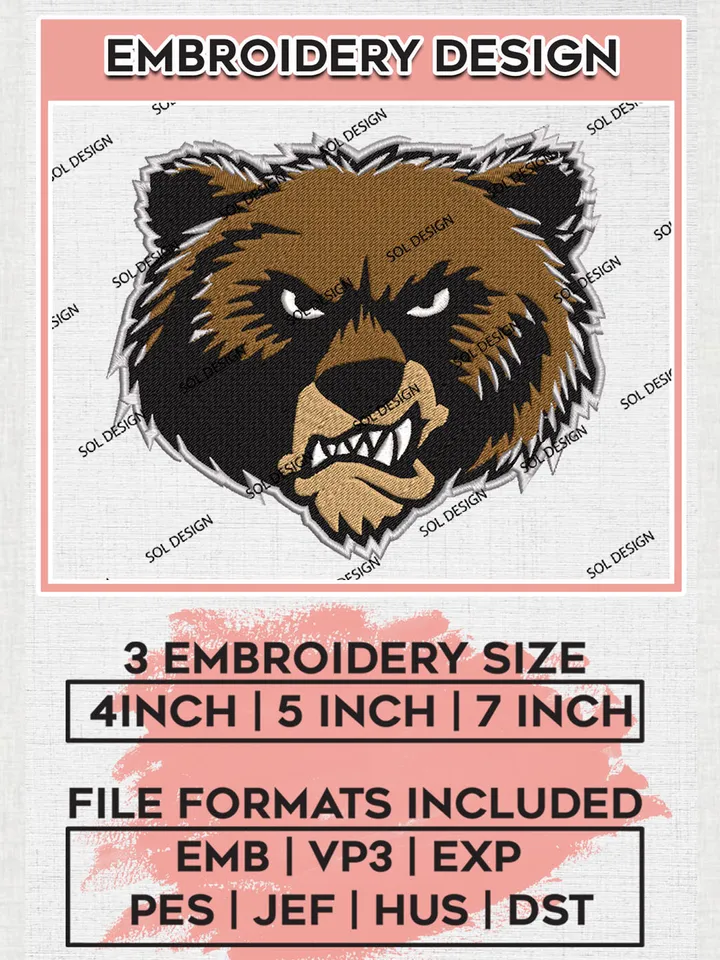Montana Grizzlies Embroidery Designs, NCAA Logo Machine Embroidery Files, NCAA Montana Grizzlies Logo, NCAA Embroidery Designs, Machine Embroidery Designs, Digital Download