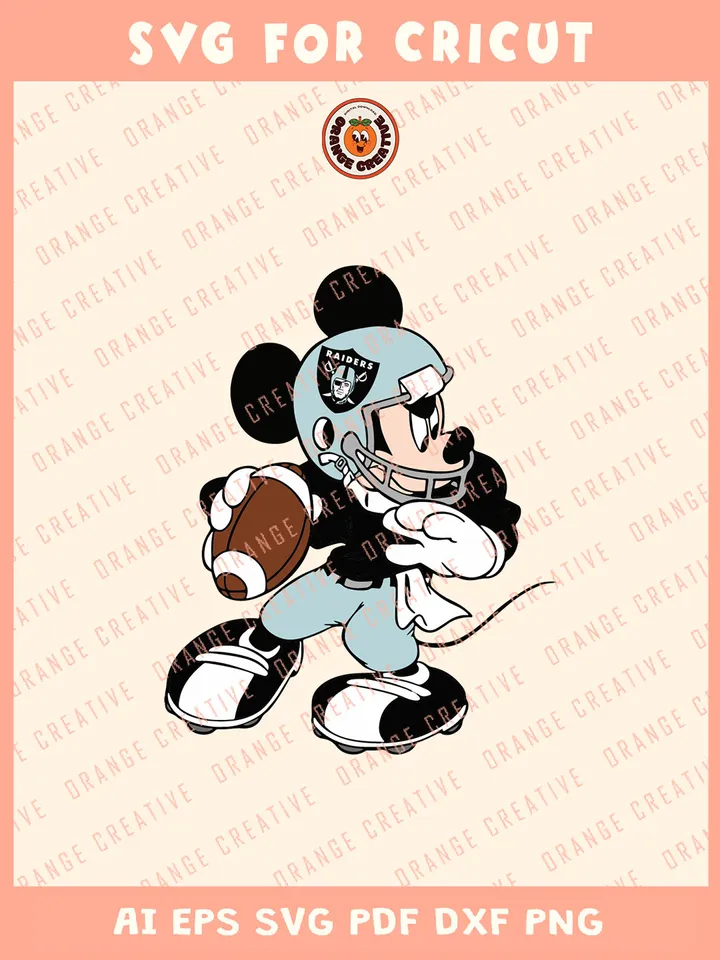 Las Vegas Raiders x Mickey Mouse Svg, NFL Las Vegas Raiders Team Svg, NFL Football SVG for cricut, Raiders Team Gift For Girls, Svg Files for Cricut, Png, Dxf, Digital Download