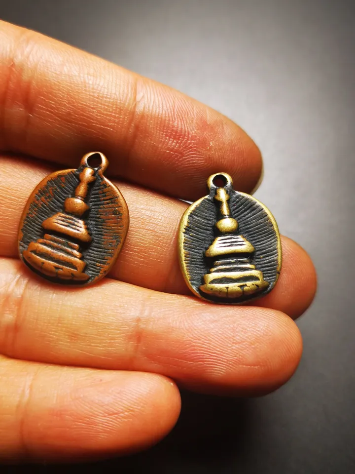 Gandhanra Handmade Mala Counter Pendant,Stupa, Pagoda, Prayer Beads Accessories,Made of Brass