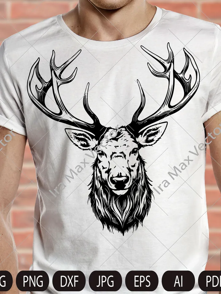 Deer Svg, Elk svg, Deer Head Svg, Deer face, Deer Hunting Svg , Hunting Svg Files, Animals Svg , Deer Silhouette , Deer Clipart, Deer Vector