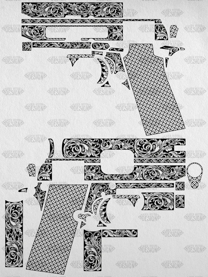 VECTOR DESIGN Colt Government Model MK IV Series 80 380 Scrollwork