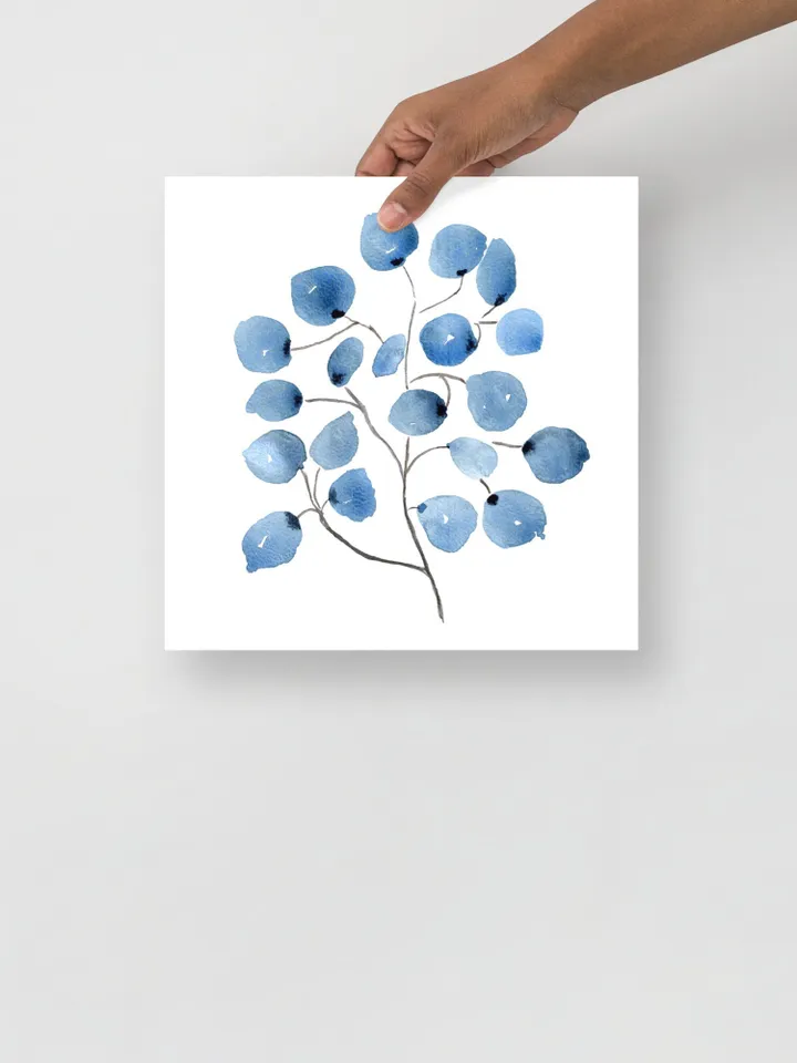 Watercolor Painting Blue Flowers Print Botanical Poster Wall Art Set of 3 Prints Large Wall Art Print Floral Wall Art Decor Blue Print Set