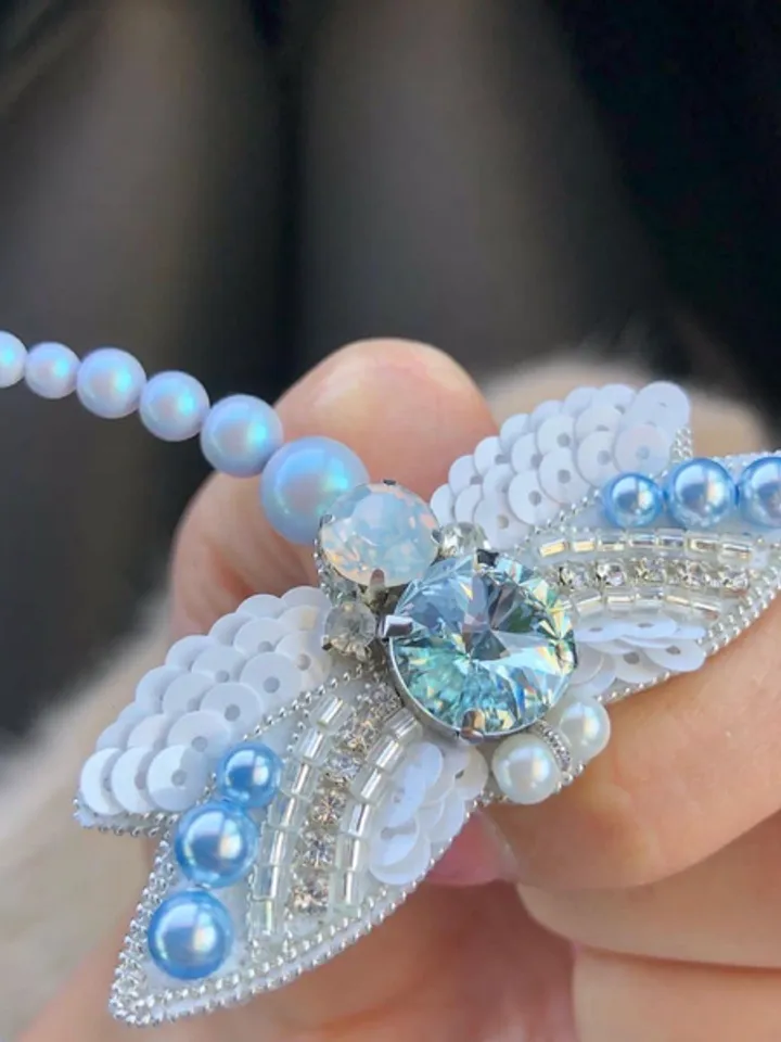 Dragonfly brooch/handmade brooch/handmade jewelry/blue dragonfly/gift for her
