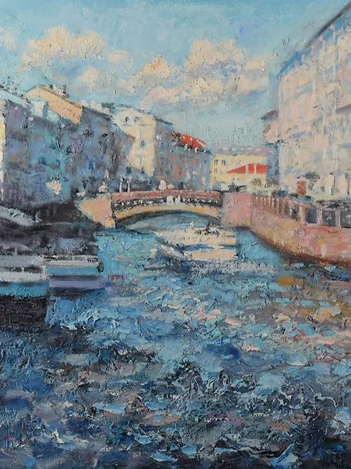 Petersburg Painting Cityscape Original Art City Landscape