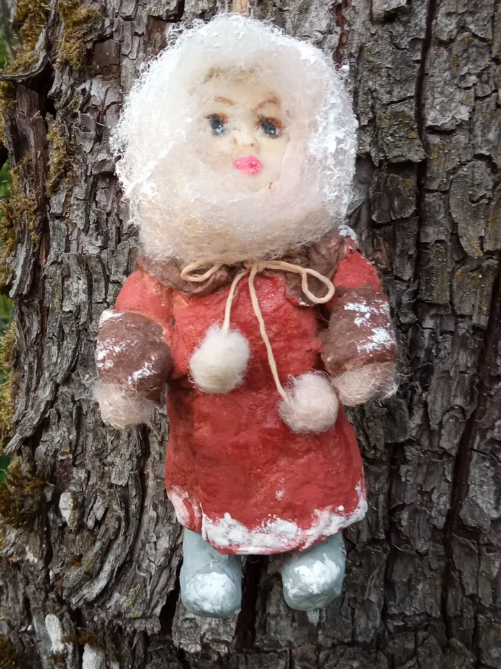 Adorable Mini Doll - Unique Handmade Christmas Ornament or Gift Free Shipping Spun cotton doll Christmas tree toy