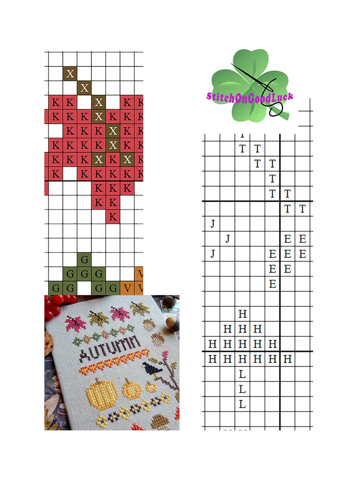 Autumn cross stitch pattern