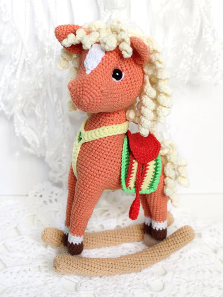 Rocking horse crochet pattern PDF in English Amigurumi horse toy