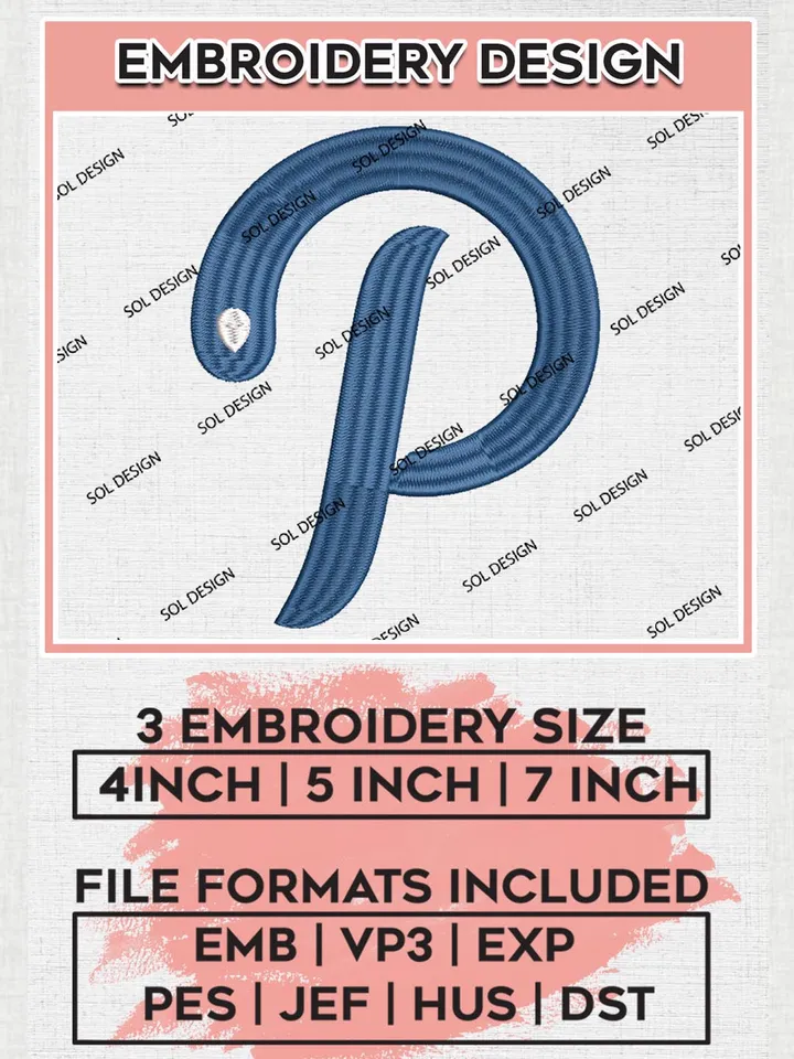 NCAA Saint Peters Peacocks Football Team Letter Logo Embroidery Design Files, NCAA Saint Peters Peacocks Machine Embroidery, NCAA Teams, Game Day, 3 sizes, NCAA Machine embroidery designs, Digital Download