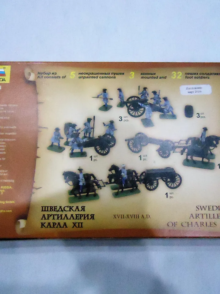 Swedish artillery of Karl XII 8066 "Zvezda" 1/72 Napoleonic