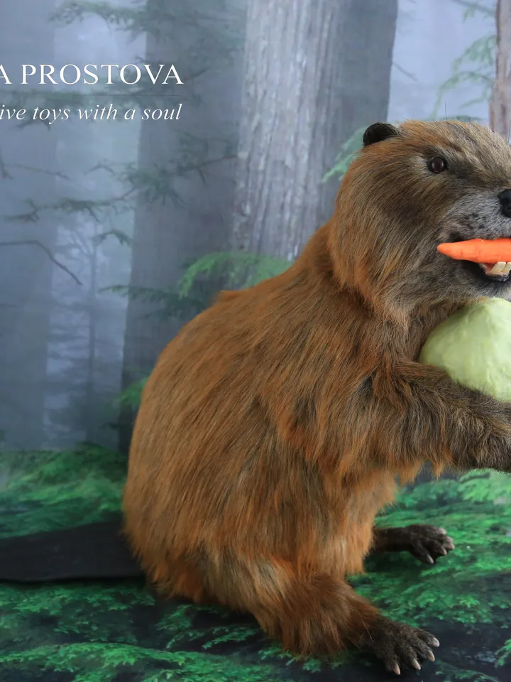 Beaver Boris realistic plush toy