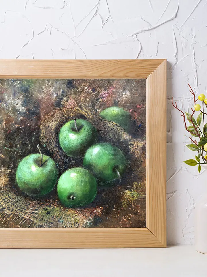 Apples Oil Painting Original Fruits Oil Painting Still life