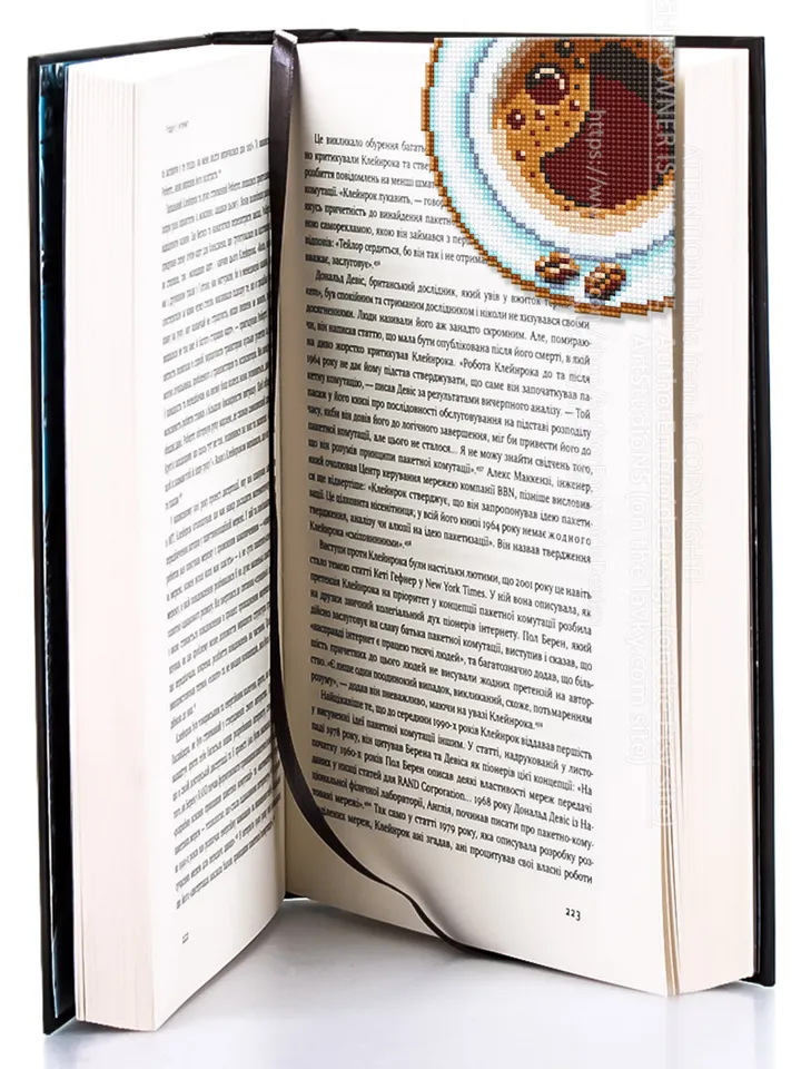 Corner bookmark cross stitch pattern PDF download Cup of Coffee cross stitch chart, Coffee bookmark digital PDF, Coffee lover gift #B247