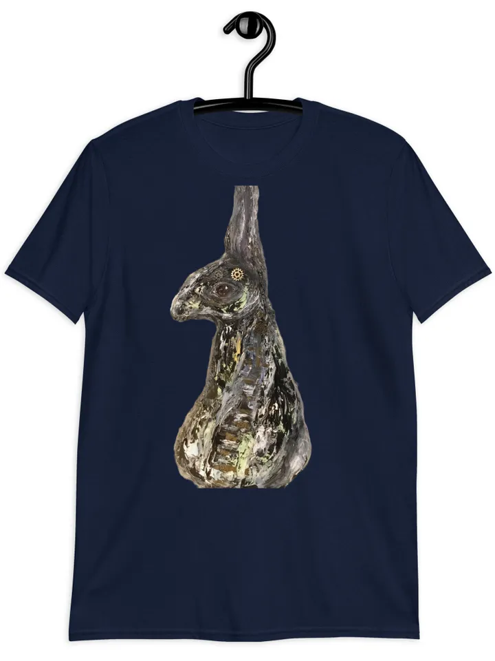 Black Bunny Short-Sleeve Unisex T-Shirt made with my original mix media artwork.