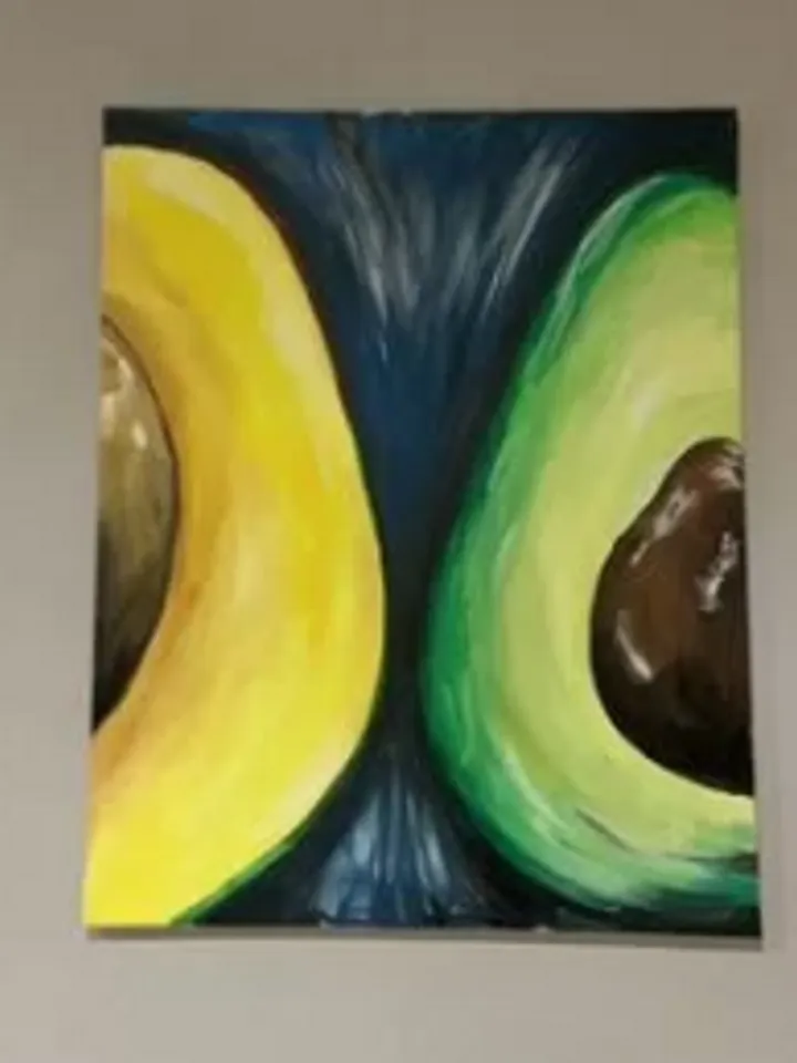 Painting on canvas "Avocado", acrylic, size 40 by 50 cm