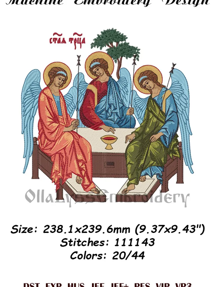 The Holy Trinity embroidery design
