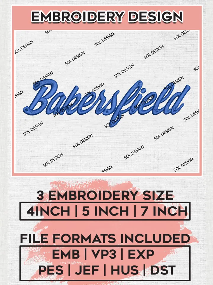 NCAA Bakersfield College Team Writing Logo Embroidery Design Files, NCAA Cal State Bakersfield Roadrunners Machine Embroidery, NCAA Teams, 3 sizes, NCAA Machine embroidery designs, Digital Download