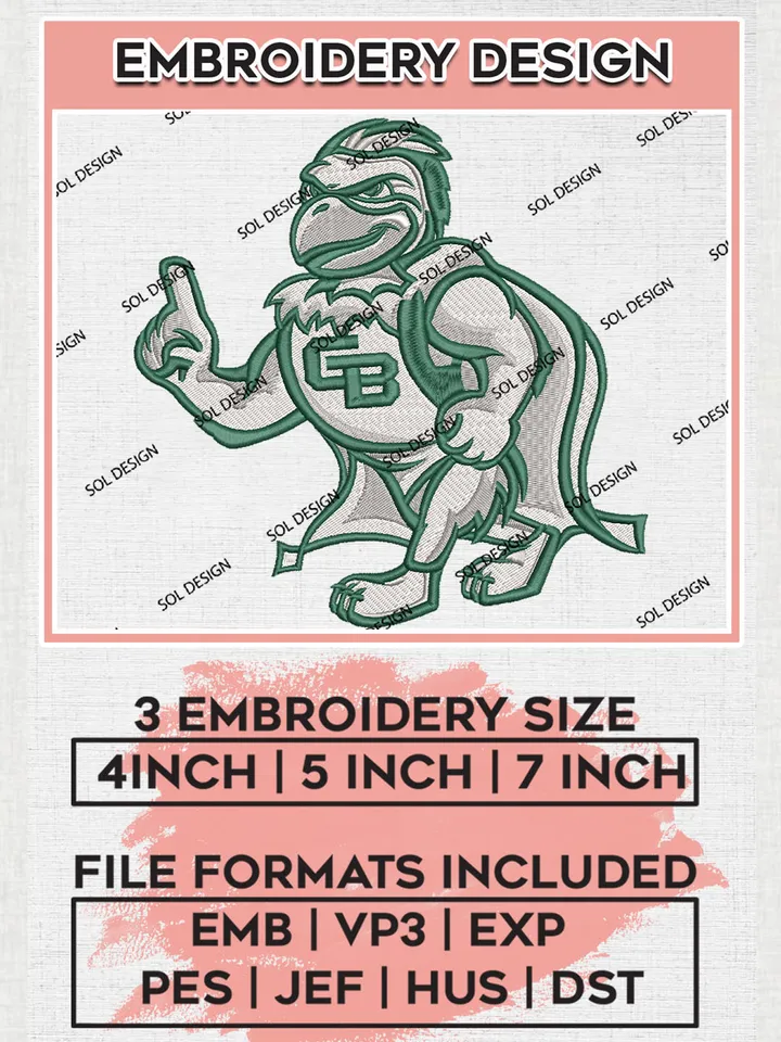 Green Bay Phoenix Football Team Mascot Logo Embroidery Design Files, NCAA Green Bay Phoenix Machine Embroidery, NCAA Teams, Game Day, 3 sizes, NCAA Machine embroidery designs, Digital Download
