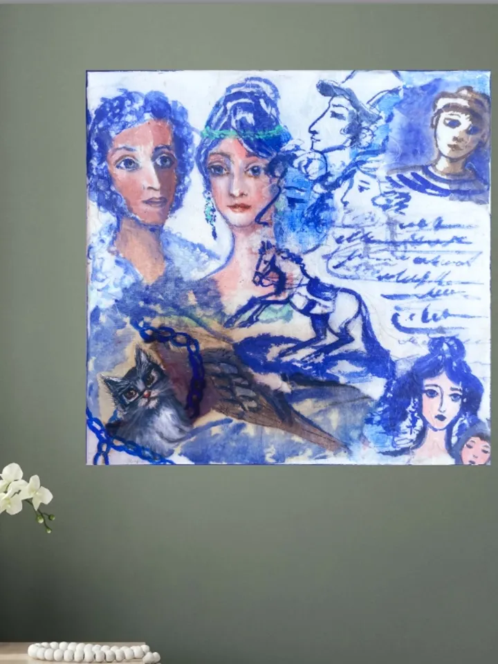 Decoupage painting on Pushkin's theme