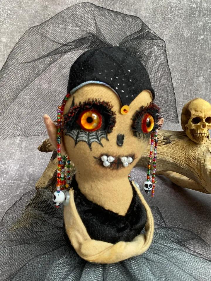 Halloween doll . Strange doll . Handmade doll . Halloween home decor .