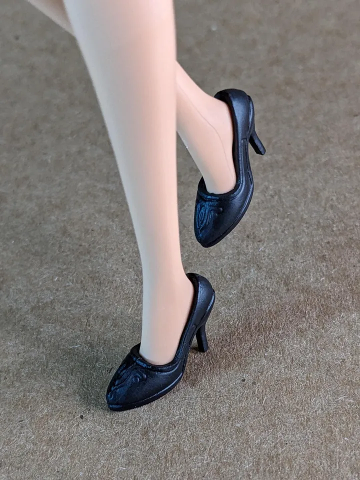 Black High Heel Shoes for 1/6 scale female dolls