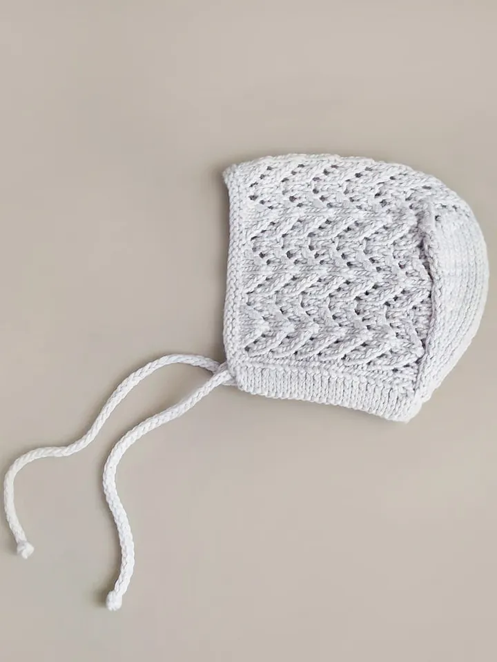 Knit baby bonnet newborn, baby girl hat, vintage style bonnet, baby shower gift