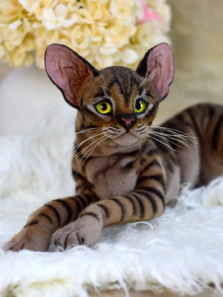 Realistic Stuffed Cat Toy - Portrait of a Domestic Plush Toy - Stuffed Cat - OOAK - Kitty