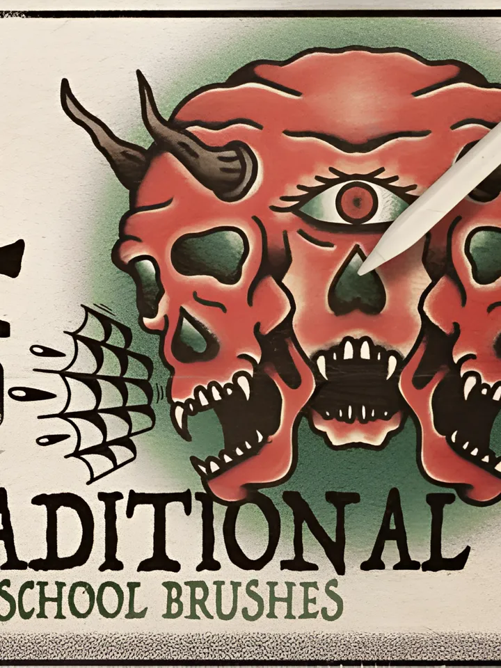 24 Traditional Tattoo Brushes