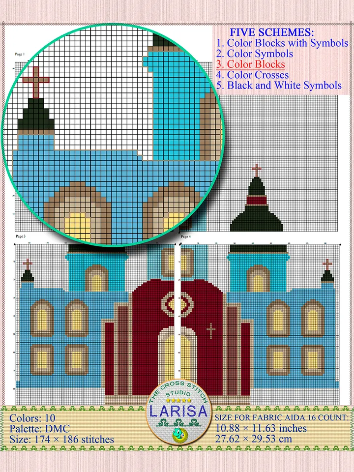 Catholic Cathedral Cross Stitch Pattern | Catholic Church