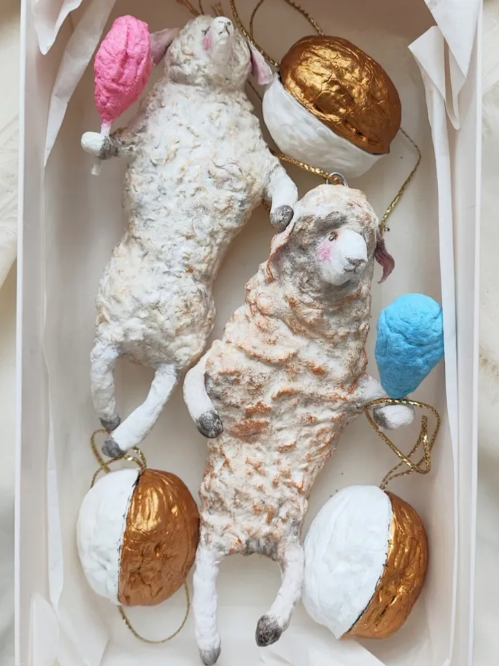 Set of Christmas ornaments.Sheep
