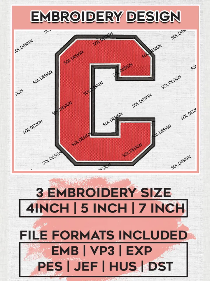 NCAA Cornell Big Red Football Team Letter Logo Embroidery Design Files, NCAA Cornell Big Red Machine Embroidery, NCAA Teams, Game Day, 3 sizes, NCAA Machine embroidery designs, Digital Download