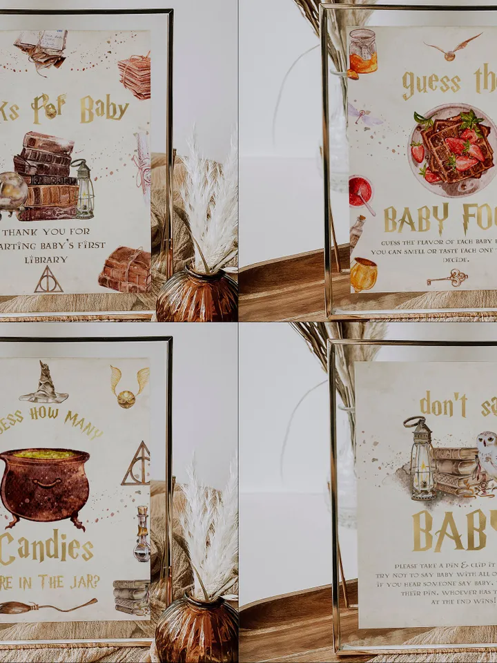 Wizard Baby Shower Bundle; Magic School Baby Shower Invitation Bundle; wh1