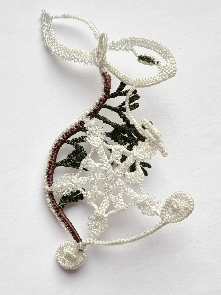 Winter Hare Micro-Macrame Brooch and Pendant