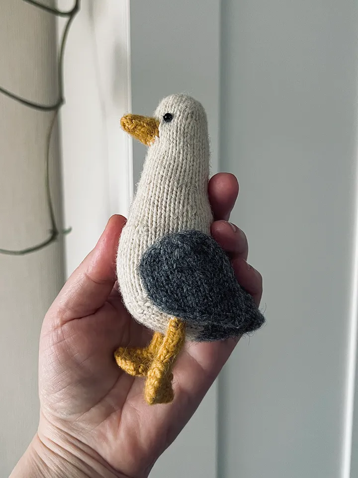 Knitted toy seagull | Handmade toy