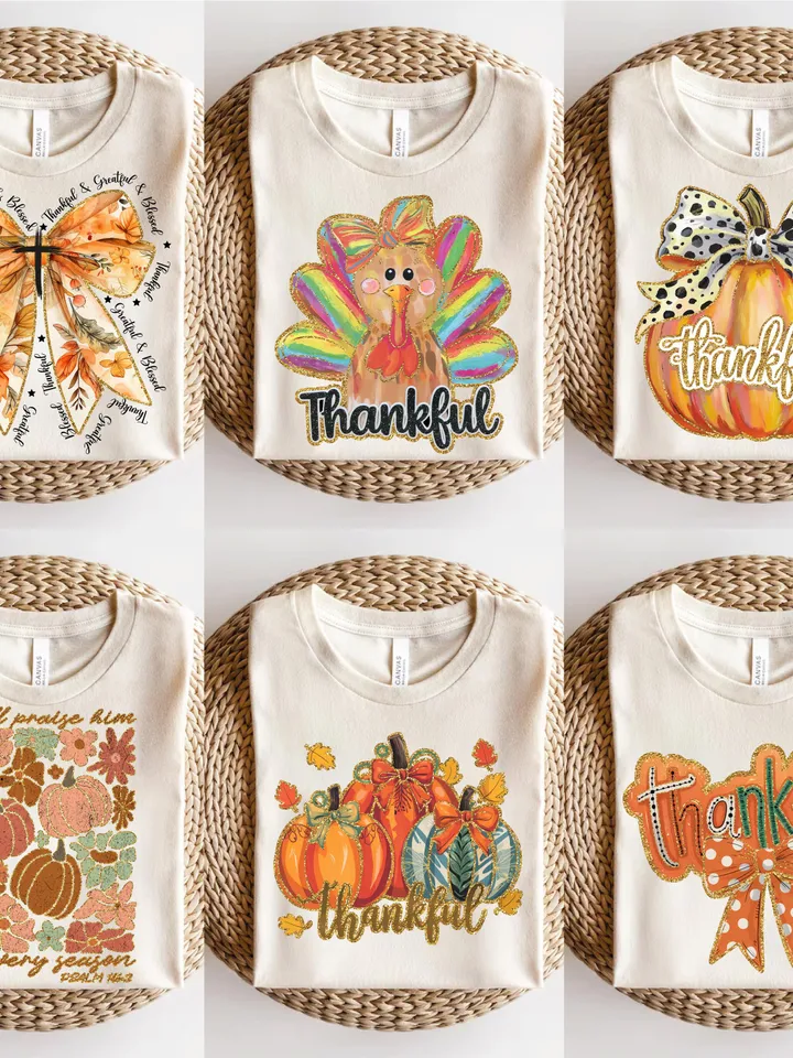 Glitter colorful thanksgiving coquette png bundle, thankful png, Thanksgiving png, pumpkin season png, Coquette Bow Fall Vibes, brushstroke