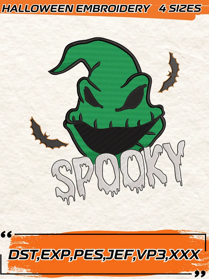 Nightmare Christmas Oogie Embroidery Design, Spooky Embroidery Design, 4 Sizes, Digital Download
