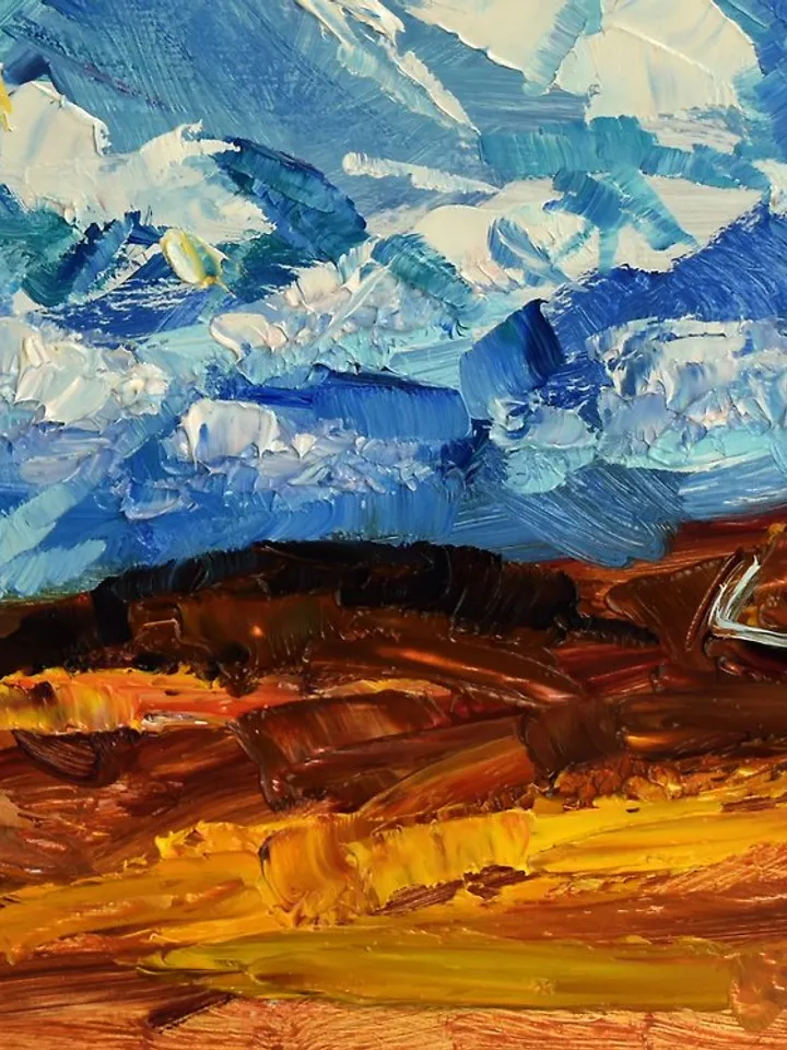 Mountains Painting Landscape Original Art Small Artwork Nature Plein Air Nature