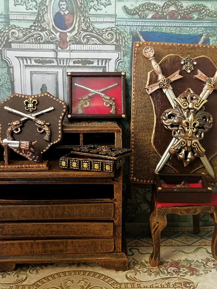Dollhouse weapons. Collection weapon. Museum exhibit.1:12 scale.