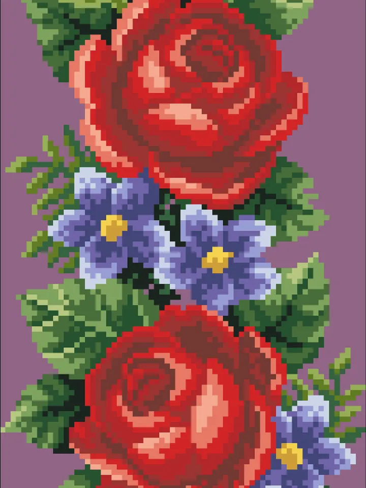 Antique Cross Stitch Pattern Elegant Flowers Digital Download PDF