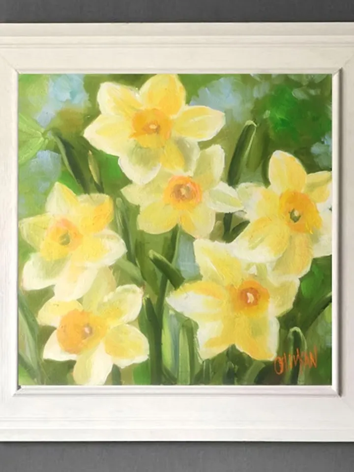 Narcissus Painting Daffodil Original Watercolor Floral Wall Art Small Flower Art