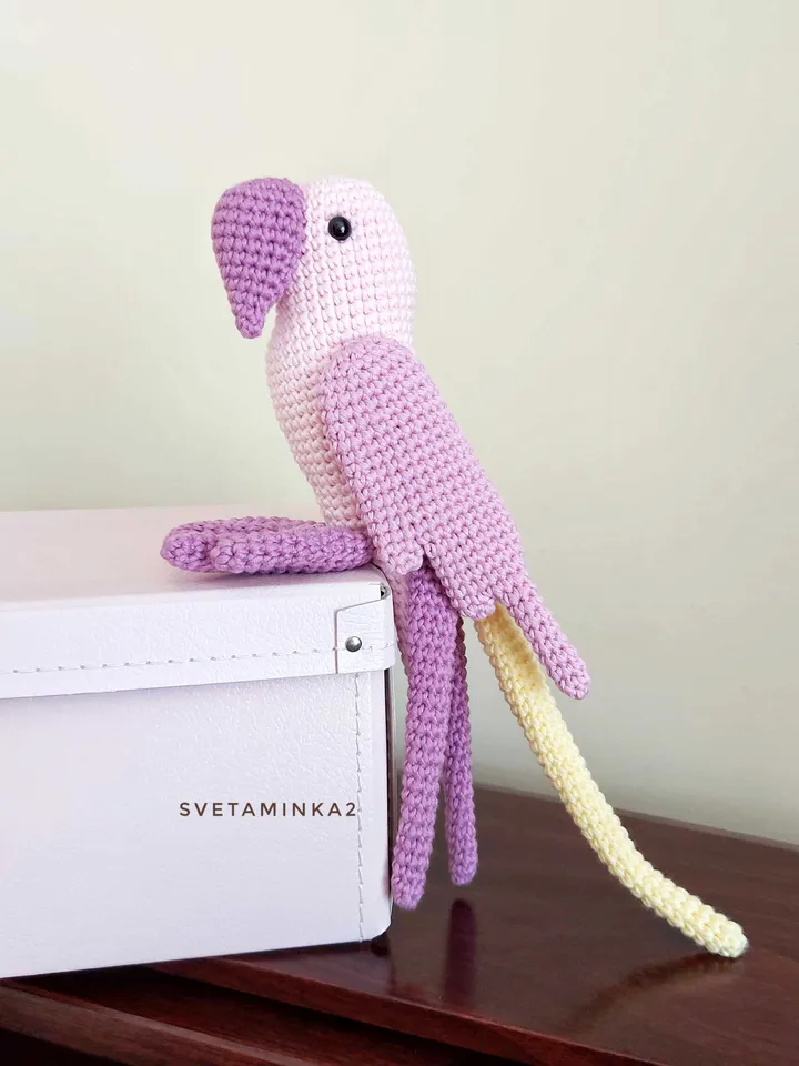 Crochet Parrot Pattern Amigurumi Parakeet. Digital Download. PDF.