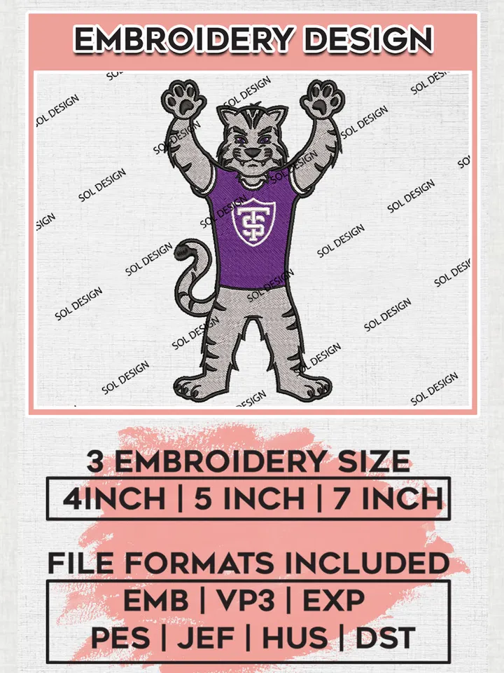 St Thomas Minnesota Tommies Team Funny Mascot Logo Embroidery Design Files, NCAA St Thomas Minnesota Tommies Machine Embroidery, NCAA Teams, 3 sizes, NCAA Machine embroidery designs, Digital Download