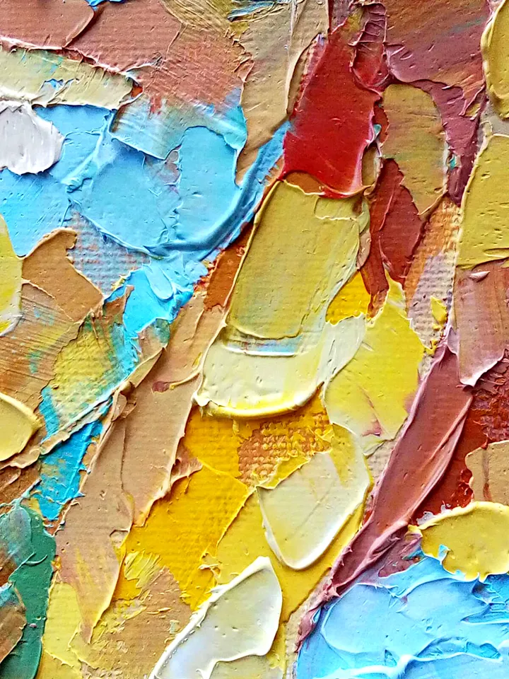 Lion Painting Abstract Original Art Animal Rainbow Wall Art Impasto Painting On Canvas Colorful 16" x 24" By Colibri Art