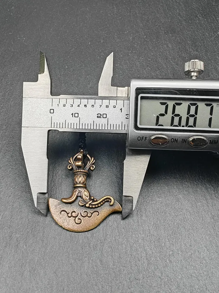 Delicate Small Kartika Amulet (Knife of the dakinis),Gandhanra Antique Tibetan Buddhism Protective Charm Pendant,31×27mm