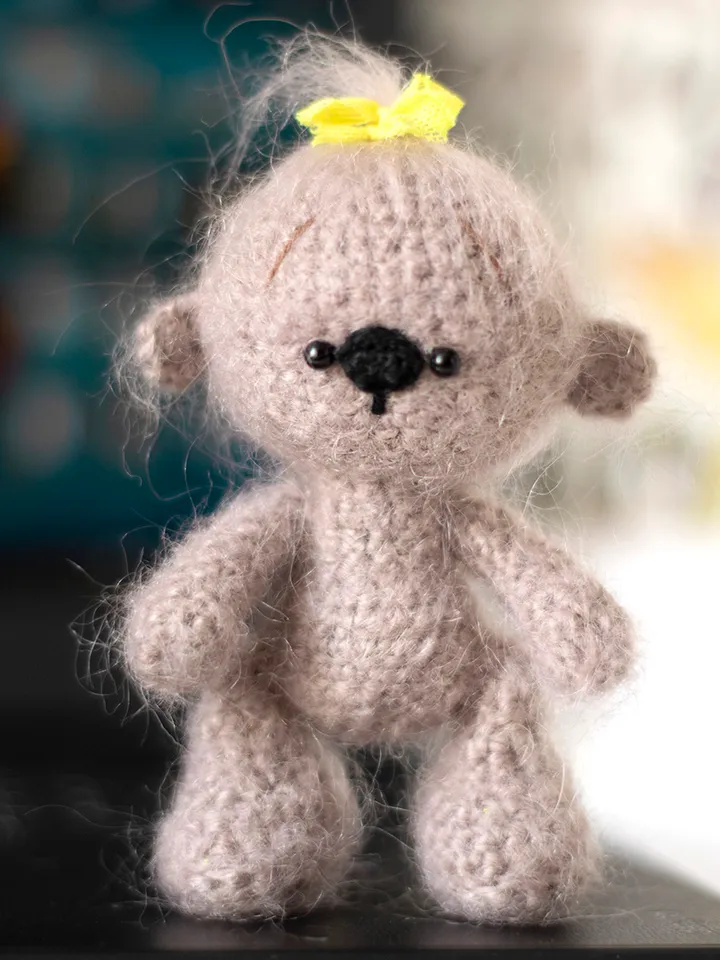 Cute crochet teddy bear gift for lovers of these animals, smal stuffed teddy bear plush toy, handmade gift for girl
